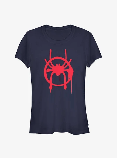 Marvel Spider-Man Spider-Verse Miles Symbol Womens T-Shirt