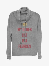 Marvel Captain Marvel Movie Other Cat Cowl Neck Long-Sleeve Girls Top