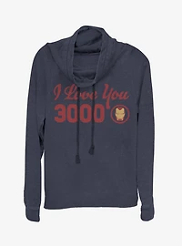 Marvel Avengers: Endgame Iron Man I Love You Icon Cowl Neck Long-Sleeve Girls Top