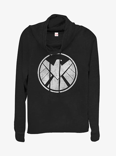 Marvel Avengers Crusty Shield Cowl Neck Long-Sleeve Girls Top