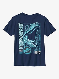 Jurassic World Blue Grid Youth T-Shirt