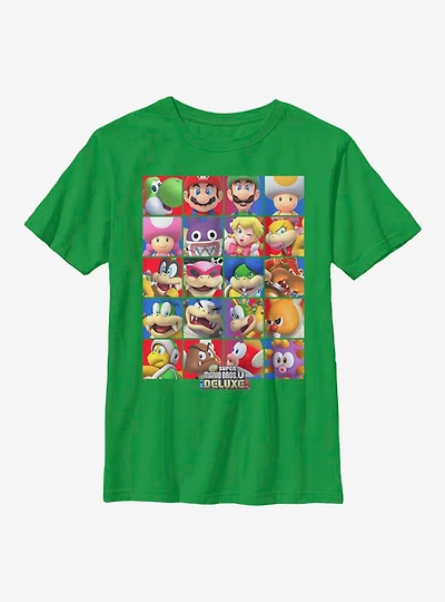 Nintendo Super Mario Character Stack Youth T-Shirt