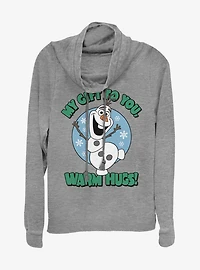 Disney Frozen One Cool Gift Cowlneck Long-Sleeve Womens Top