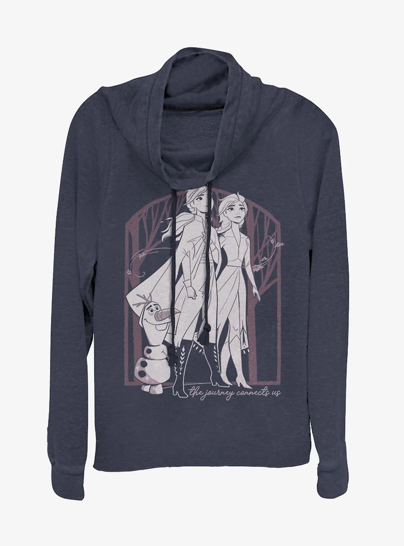 Disney Frozen 2 Forest Frame Cowlneck Long-Sleeve Womens Top