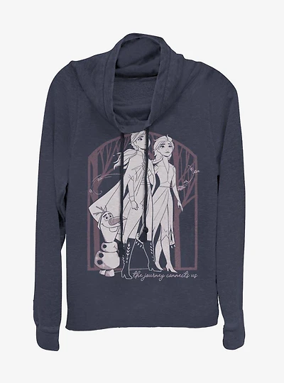Disney Frozen 2 Forest Frame Cowlneck Long-Sleeve Womens Top