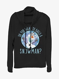 Disney Frozen Build a Snowman Cowlneck Long-Sleeve Womens Top