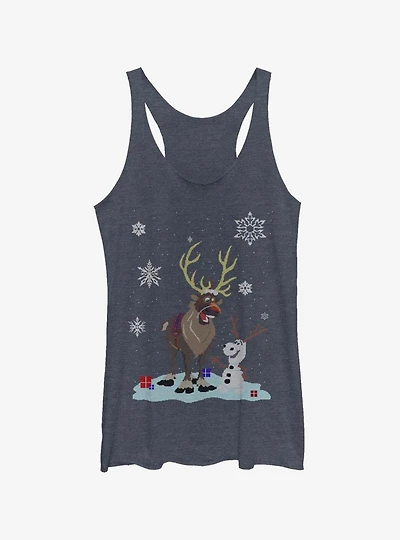 Disney Frozen Olaf And Sven Dress Up Womens Tank Top