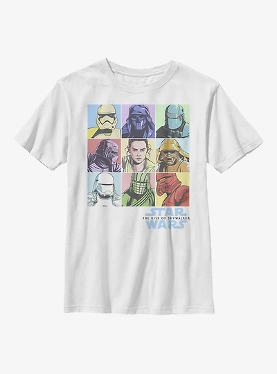 Star Wars Episode IX The Rise Of Skywalker Pastel Rey Boxes Youth T-Shirt