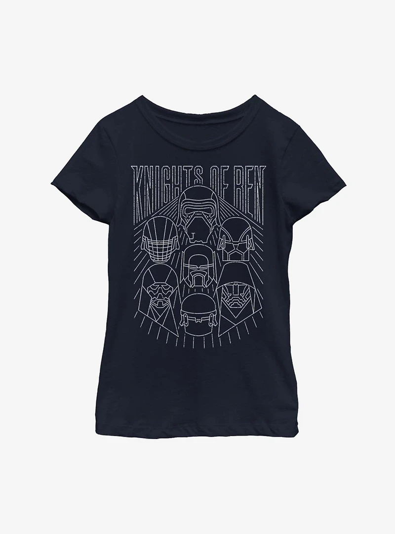 Star Wars Episode IX The Rise Of Skywalker Simple Outlines Youth Girls T-Shirt