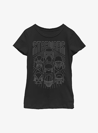 Star Wars Episode IX The Rise Of Skywalker Dark Side Band Youth Girls T-Shirt