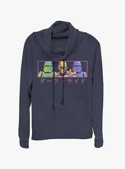 Star Wars Episode IX: The Rise Of Skywalker Line Up Japanese Text Cowl Neck Long-Sleeve Womens Top