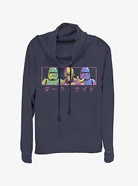 Star Wars Episode IX: The Rise Of Skywalker Line Up Japanese Text Cowl Neck Long-Sleeve Womens Top