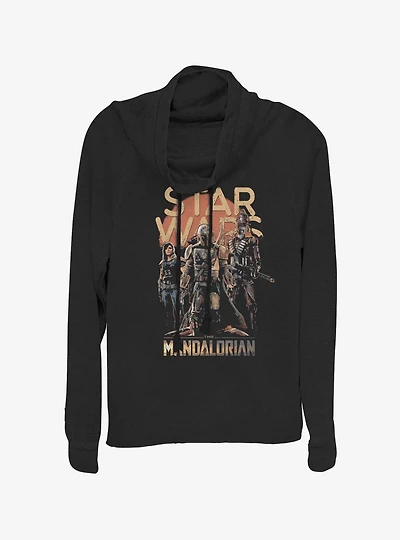 Star Wars The Mandalorian Character Pose Cowlneck Long-Sleeve Womens Top