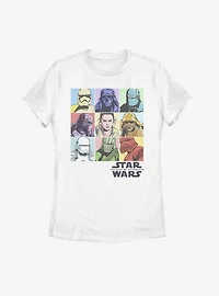 Star Wars Episode IX The Rise Of Skywalker Pastel Rey Boxes Womens T-Shirt