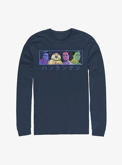 Star Wars Episode IX: The Rise Of Skywalker Line Up Japanese Text Long-Sleeve T-Shirt