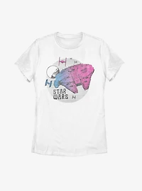 Star Wars Episode IX The Rise Of Skywalker Neon Ship Womens T-Shirt