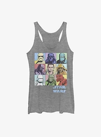 Star Wars Episode IX The Rise Of Skywalker Pastel Rey Boxes Womens Tank Top