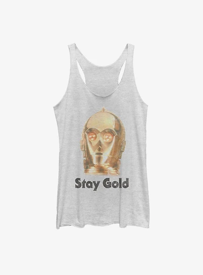 Star Wars Episode IX The Rise Of Skywalker Stay Gold Womens Tank Top