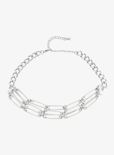 Safety Pin Layered Choker