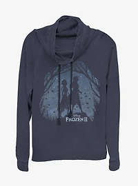 Disney Frozen 2 Scenery Cowl Neck Long-Sleeve Girls Top