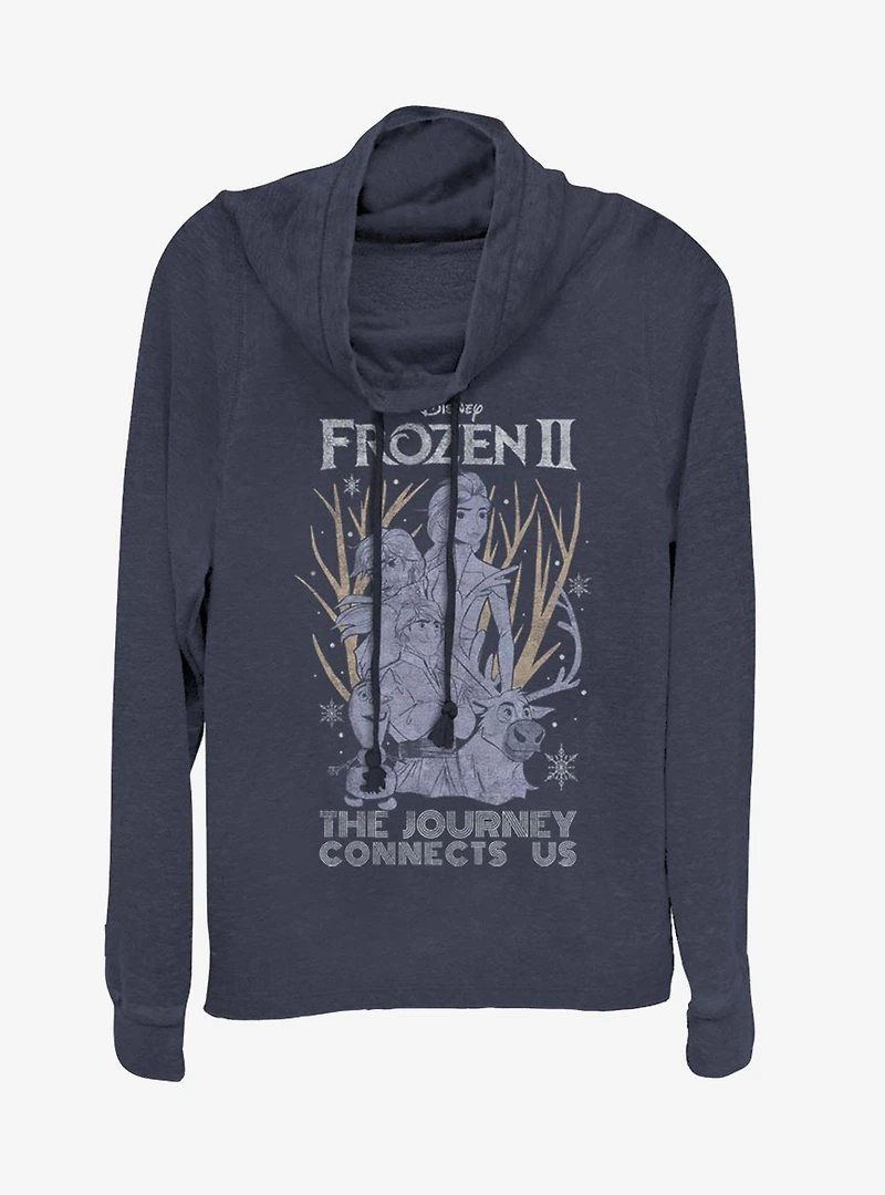 Disney Frozen 2 Sketchy Group Cowl Neck Long-Sleeve Girls Top