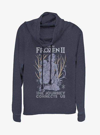 Disney Frozen 2 Sketchy Group Cowl Neck Long-Sleeve Girls Top