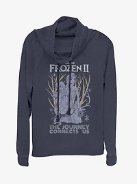 Disney Frozen 2 Sketchy Group Cowl Neck Long-Sleeve Girls Top