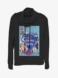 Disney Sleeping Beauty Classic Movie Poster Cowlneck Long-Sleeve Womens Top