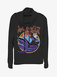 Disney Sleeping Beauty Maleficent Flame Born Cowlneck Long-Sleeve Womens Top