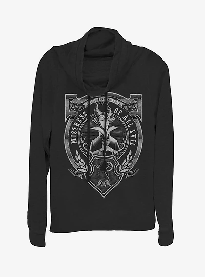 Disney Sleeping Beauty Maleficent Mistress Of All Evil 1959 Cowlneck Long-Sleeve Womens Top