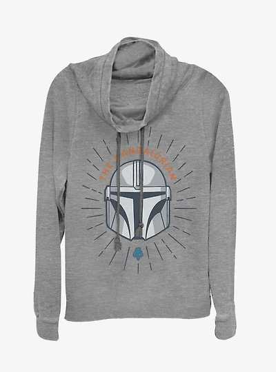 Star Wars The Mandalorian Simple Shield Cowl Neck Long-Sleeve Girls Top