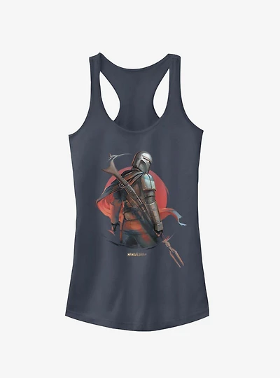 Star Wars The Mandalorian Sunrise Girls Navy Blue Tank Top