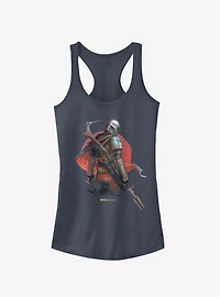 Star Wars The Mandalorian Sunrise Girls Navy Blue Tank Top