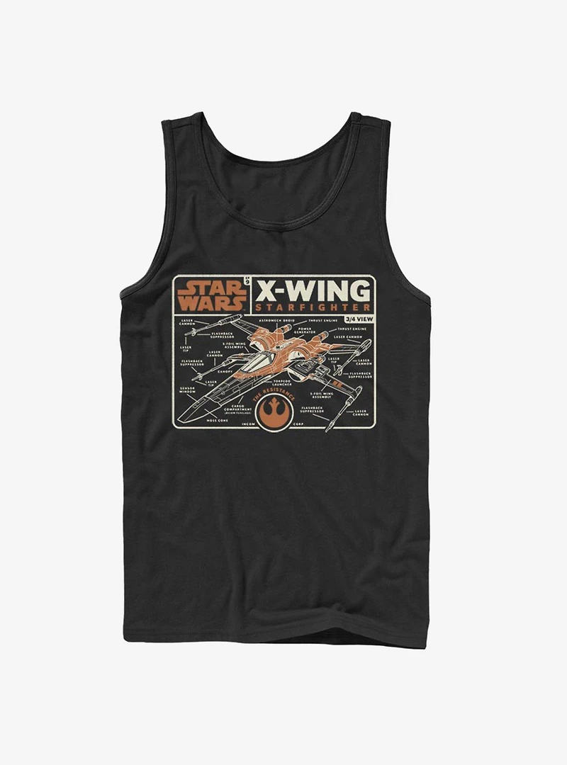 Star Wars Episode IX The Rise Of Skywalker Starfighter Schematic Tank