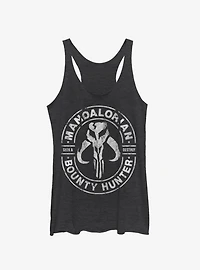 Star Wars The Mandalorian Gun For Hire Girls Heather Black Tank Top
