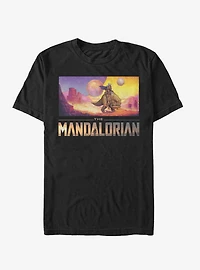 Star Wars The Mandalorian Colorful Landscape T-Shirt