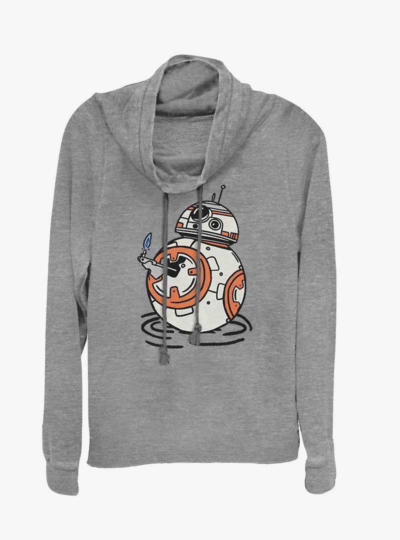 Star Wars Episode IX The Rise Of Skywalker BB-8 Doodles Cowl Neck Long-Sleeve Girls Top