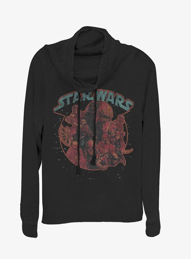 Star Wars Episode IX The Rise Of Skywalker Retro Villains Cowl Neck Long-Sleeve Girls Top