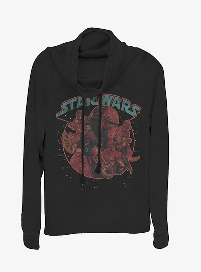 Star Wars Episode IX The Rise Of Skywalker Retro Villains Cowl Neck Long-Sleeve Girls Top