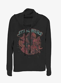 Star Wars Episode IX The Rise Of Skywalker Retro Villains Cowl Neck Long-Sleeve Girls Top