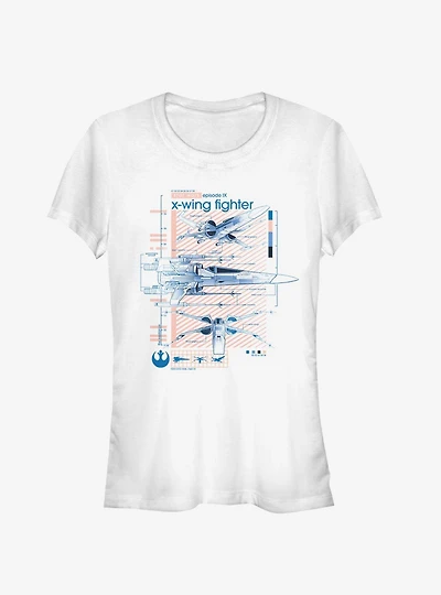 Star Wars Episode IX The Rise Of Skywalker Xwingers Ninety Girls T-Shirt