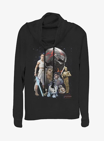 Star Wars: The Rise of Skywalker Galaxies Heroes Cowl Neck Long-Sleeve Girls Top