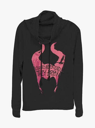 Disney Maleficent: Mistress Of Evil Cursed Horns Cowlneck Long-Sleeve Womens Top