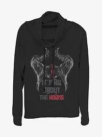 Disney Maleficent: Mistress Of Evil It's All About The Horns Cowlneck Long-Sleeve Womens Top