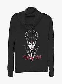 Disney Maleficent: Mistress Of Evil Smirk Cowlneck Long-Sleeve Womens Top