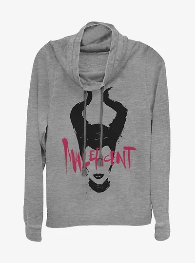 Disney Maleficent: Mistress Of Evil Paint Silhouette Cowlneck Long-Sleeve WomensTop
