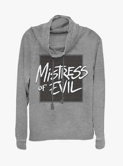 Disney Maleficent: Mistress Of Evil Bold Text Cowl Neck Long-Sleeve Girls Top
