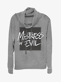 Disney Maleficent: Mistress Of Evil Bold Text Cowl Neck Long-Sleeve Girls Top