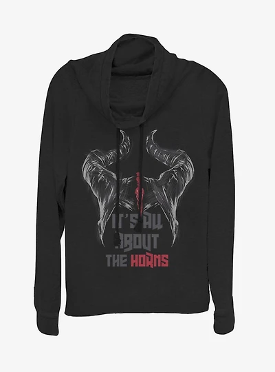 Disney Maleficent: Mistress Of Evil It's All About The Horns Cowl Neck Long-Sleeve Girls Top