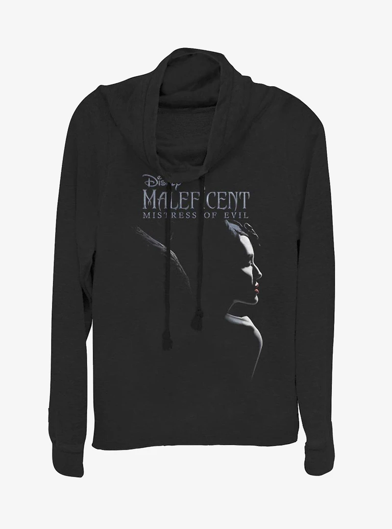 Disney Maleficent: Mistress Of Evil Smirk Cowl Neck Long-Sleeve Girls Top